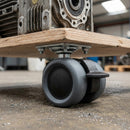 40mm Low Level Rubber Wheel Braked Castor - M10 x 15mm Stem