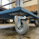 80mm Pressed Steel Directional Brake Castor – Grey Rubber Wheel