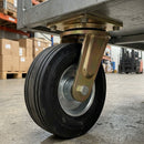 306mm Swivel Castor - Elastic Rubber Wheel, Ribbed Tread