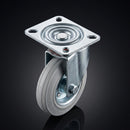 100mm Pressed Steel Swivel Castor – Grey Rubber Wheel