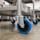 125mm Swivel Bolt Hole Castor - Blue Non-Marking Rubber Wheel