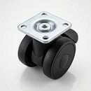 50mm Braked Twin Wheel Castor with Rubber Top Plate