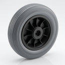 200mm Thermoplastic Wheel with Black Elastic Rubber Tyre