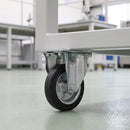 Fixed Castor Black Anti-Static Rubber Wheel Roller Bearing Top Plate