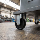 Fixed Castor Black Cast Iron Wheel Roller Bearing Top Plate