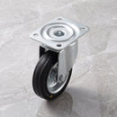 Swivel Castor Black Anti-Static Rubber Wheel Roller Bearing Top Plate
