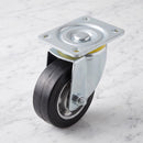 Swivel Castor Black Rubber on Aluminium Wheel Ball Bearing Top Plate