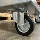 Swivel Castor Black Rubber on Pressed Steel Wheel Top Plate