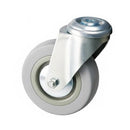 100mm Bolt Hole Swivel Castor | Grey Rubber Tyre with Metal Treadguards | 70kg Capacity